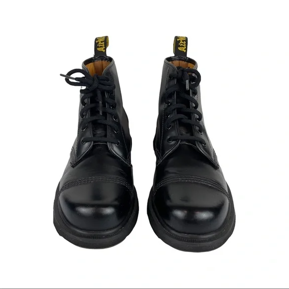 RARE Doc Martens NP5D Black Leather Boots Made in England UK Sz 8 - Picture 3 of 13